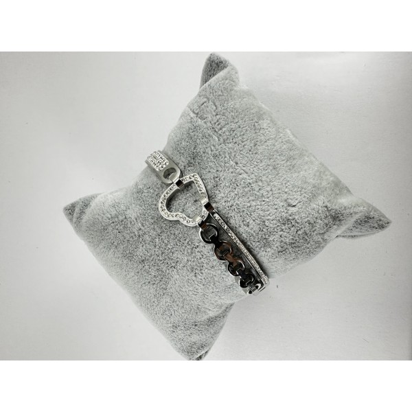 Gümüş Kalp Desenli Bileklik